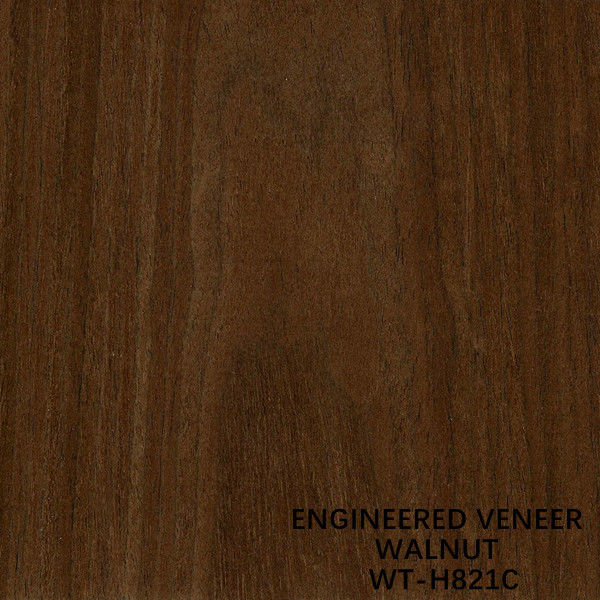 Crown Grain Dark Brown Color Walnut Wood Veneer Untuk Wajah Kabinet 2500-3100mm Disesuaikan
