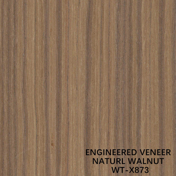 EV Engineered Wood Veneer Natural Walnut Quarter Standar Butir Lurus Ukuran 2500 * 640MM