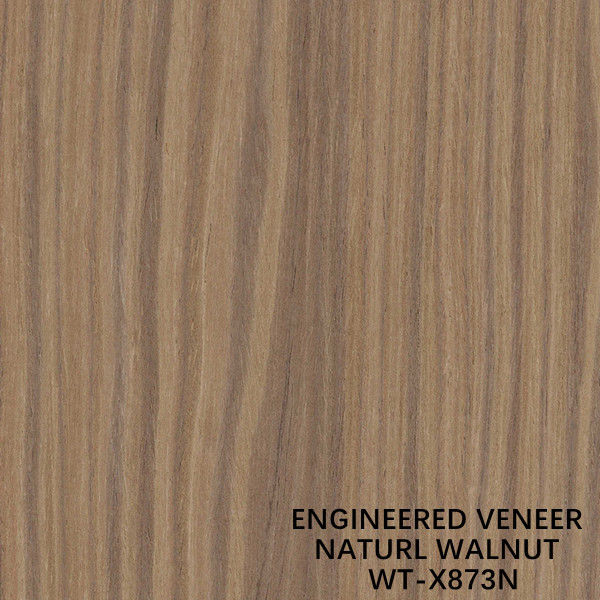 Top Veneer Kayu Yang Direkayasa Natural Walnut Quater Crown Grain 2030/2500/2800 / 3050mm Panjang