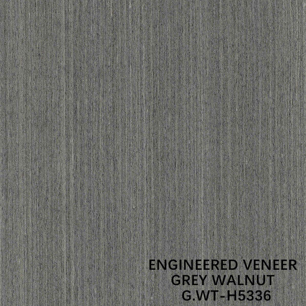 Direkayasa Veneer Kayu Walnut Warna Silver Butir Garis Halus Lurus Untuk Wajah Pintu Dan Kabinet