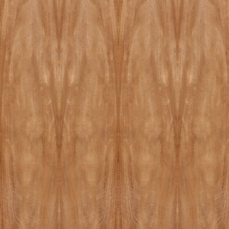 Natural Africa Mahogany Wood Veneer Crown Butir Standar Ukuran 2440 * 1220mm Untuk Kabinet Pintu FSC