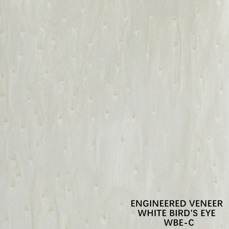 Tekstur yang tidak teratur Kayu veneer Burl Dan Akar Mata Burung Putih 2500-3100 Mm Indoor