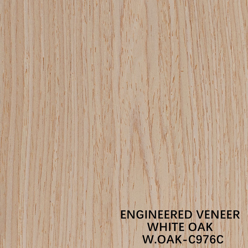 Rekonstitusi Dekorasi Teknik Kayu Veneer Oak Putih 976C Crown Grain 0.15-0.55mm