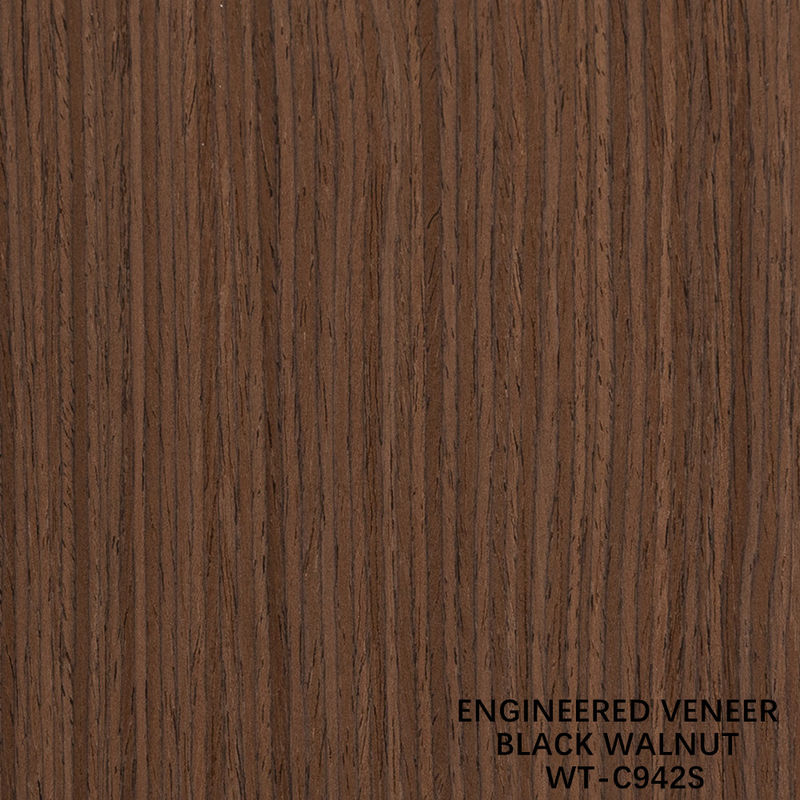 Teknik Walnut Wood Veneer Perempat Potong Vertikal Gandum 942s / 943s Untuk Pintu Interior