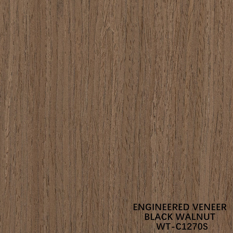Rekonstitusi American Walnut Wood Veneer 0.15-0.60mm Disesuaikan Layanan Quarter Cut Fine Line Untuk Dekorasi