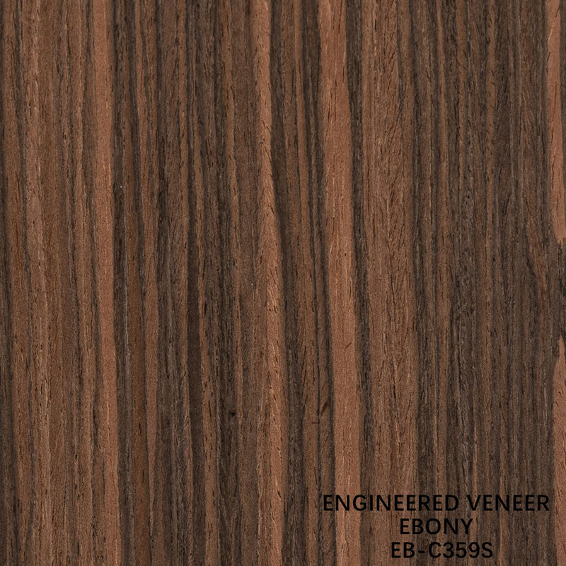 Recon Ebony Wood Veneer Slice Cut Straight Grain Double Color Untuk Dekorasi Wajah Pintu Dan Lemari