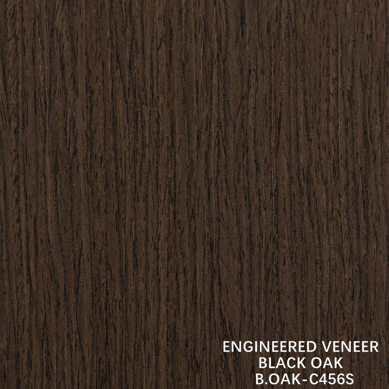 Veneer Kayu Rekayasa Mewah Black Oak Straight Grain Slice Cut Splicing 1220mm B.OAK-C456S / 617S / 1180S / 1222S