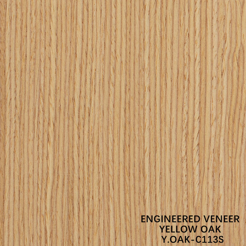 Recon Kayu Veneer Kuning Oak vertikal Grain Quarter Cut 3050 * 640mm Untuk Hotel Dekorasi Kertas Kembali China Manufacturer