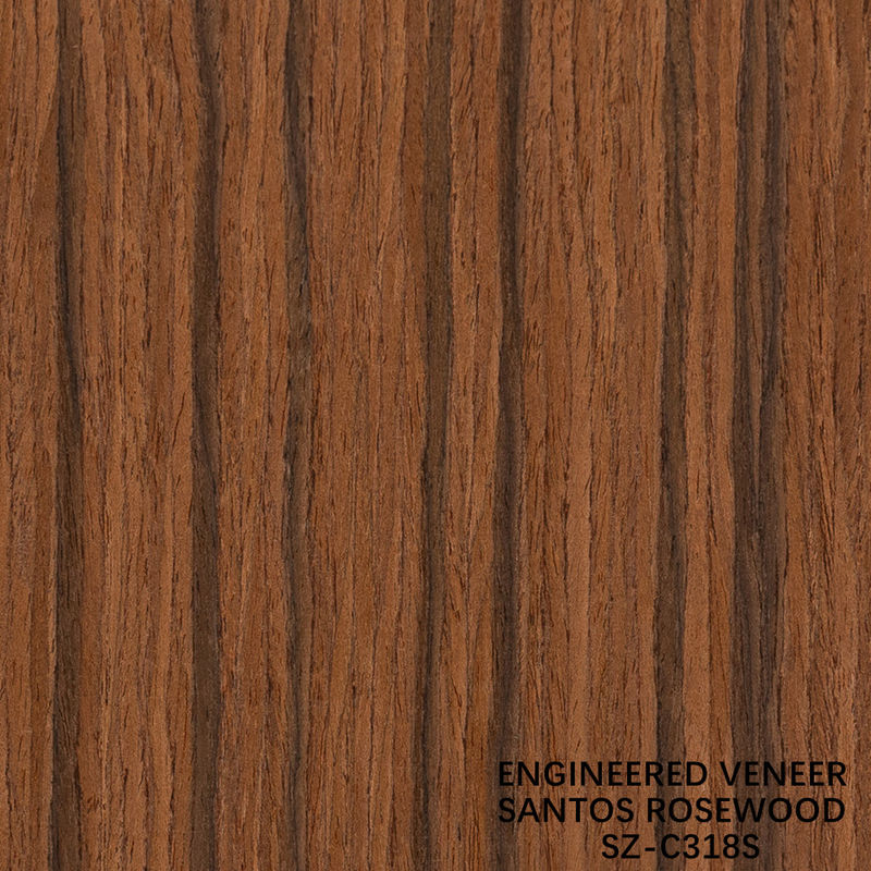 Dibuat dari Santos Rosewood Wood Veneer Ukuran standar 2500 * 640mm Kelas A Untuk Untuk furnitur interior wajah China membuat