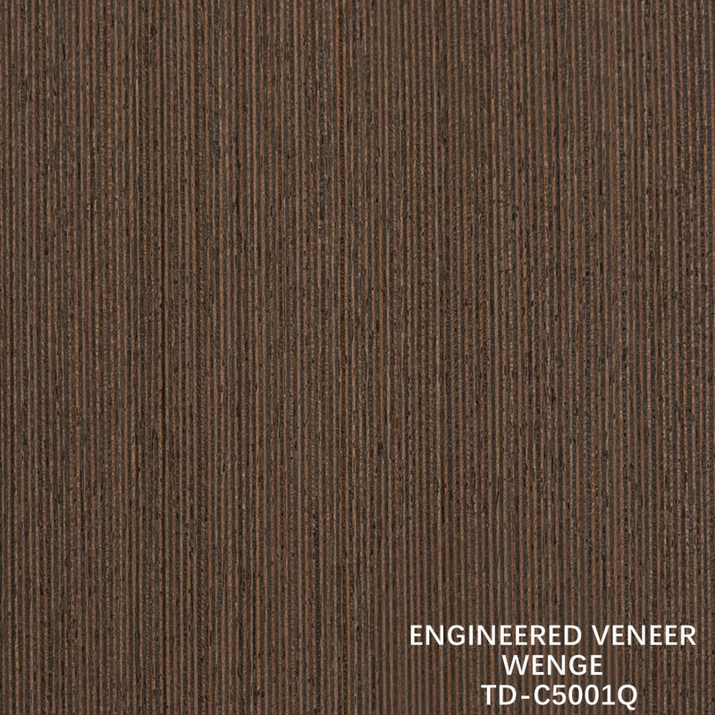 Recon Wenge Wood Veneer Fine-Line Ketebalan 0.15-1.8mm Fleeced Back Untuk Pintu Interior Dan Jendela