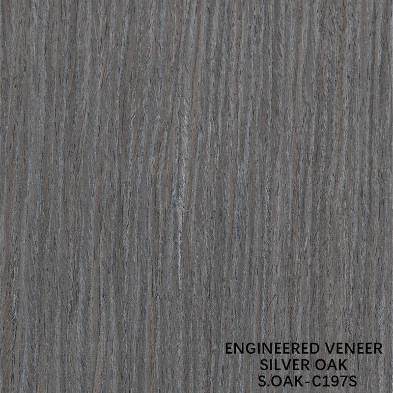 Fancy Engineered Wood Veneer Of Silver Oak Quarter Cut Untuk Pintu Dan Cabinet Wajah Panjang Ukuran 3100mm