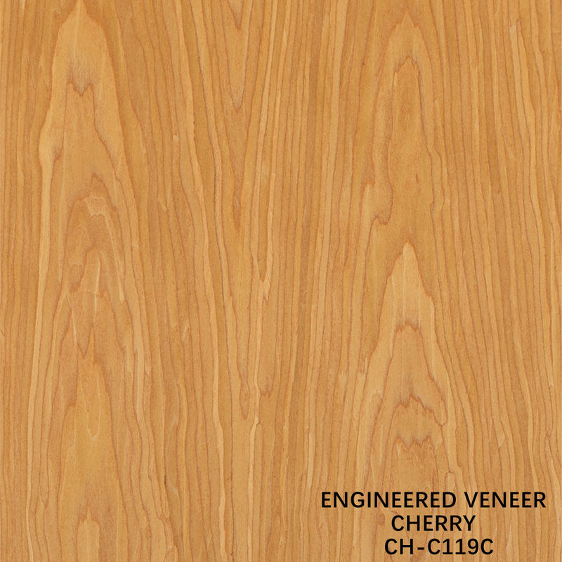 Ev Wood Veneer Of Fancy Crown Grain American Cherry 2850mm Panjang Untuk Pintu Interior China Produsen CH-119C/1225C