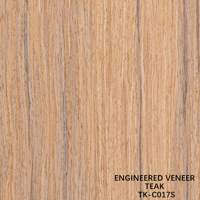 Veneer Kayu Rekon dari Irisan Kayu Jati dengan Teknik Potong Lurus untuk Permukaan Pintu Ukuran Memanjang 2850mm TK-017S/236S/536S/829S/982S/5410S