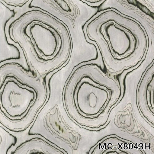High-End Custom MC-X8043H Engineered Wood Veneer Of Muscovite Ring Grain Untuk Panel Dinding
