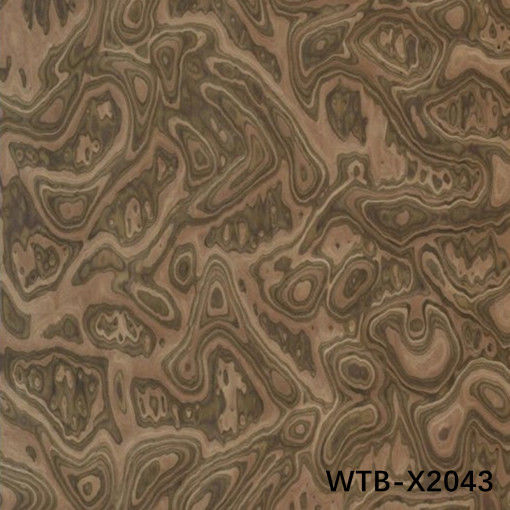 Rekonstitusi Black Walnut Burl Wood Veneer WTB-X2043 0.15-0.55mm Untuk Papan Dekorasi Indoor