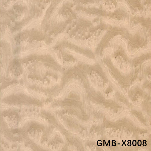 Man Made Wood Veneer Golden Maple Burl 640-1280mm G.MB-X8008 Fleeced Back Untuk Interior Mobil