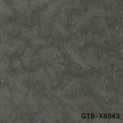 Simulasi Kayu veneer dari Grey Tree Burl GTB-X6043 Panjang Ukuran 2850mm Fleeced Back Untuk Panel Dinding Hotel