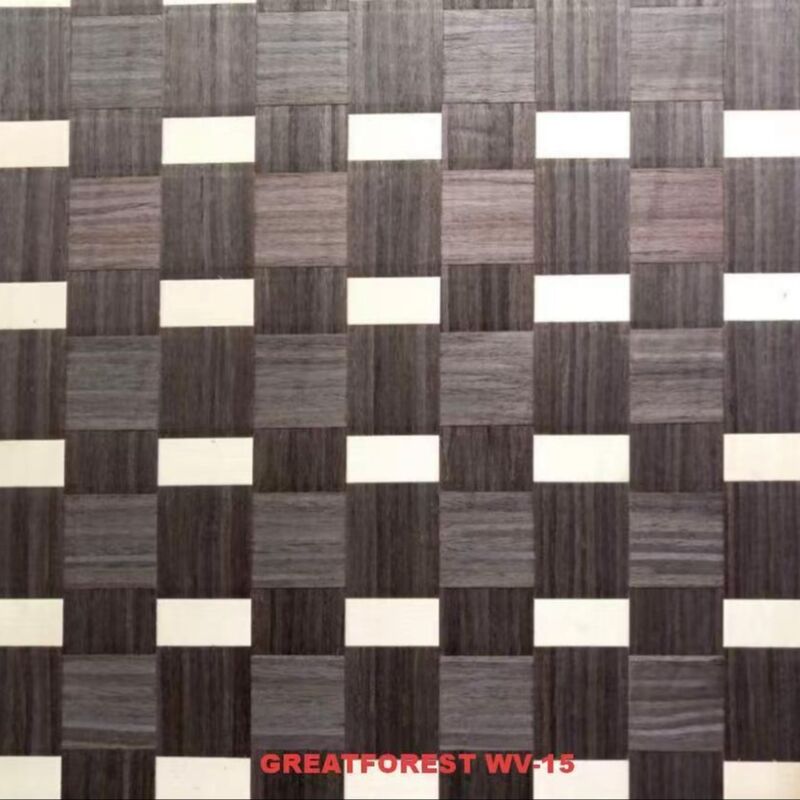0.55mm Woven Wood Veneer Lattice Tekstur Disesuaikan Bukan Kertas Untuk Advanced Club