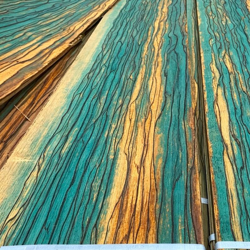 Eco Plant Dyeed Natural Wood Veneer, Vibrant Colorful Iridescent Wood Veneer, Sustainable Decorative Veneer untuk Proyek Meubeling Interior 0.5mm