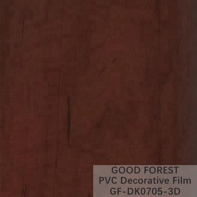 ODM PVC Interior Film Blistering Decorative Wooden Grain Warna Merah