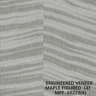 Exotic Engineered Maple Figured Wood Veneer X6223 Tekstur Tidak Teratur Dicelup Warna Abu-abu Kapasitas Pasokan Yang Baik Dari Cina