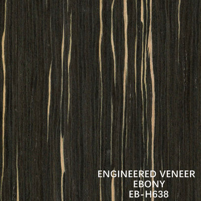 Veneer Kayu Ebony Disesuaikan yang Dibentuk Kembali H638 Ketebalan Butir Lurus Kertas 0,15-0,6 mM Kembali Dari Produsen China