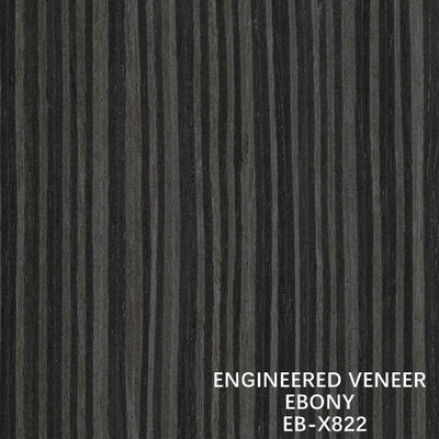 X822 Lurus Grain Warna Abu-abu Buatan Veneer Kayu Ebony Untuk Bahan Olahraga