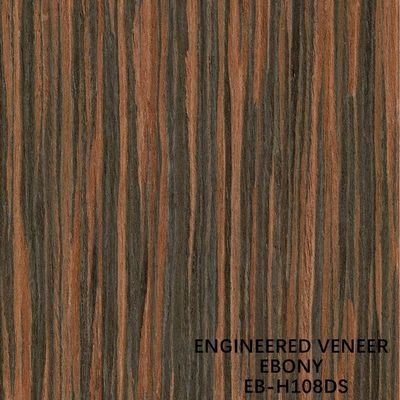 Wajah Kabinet Fancy Rekomposisi Veneer Kayu Eboni Warna Coklat H108DS Butir Lurus