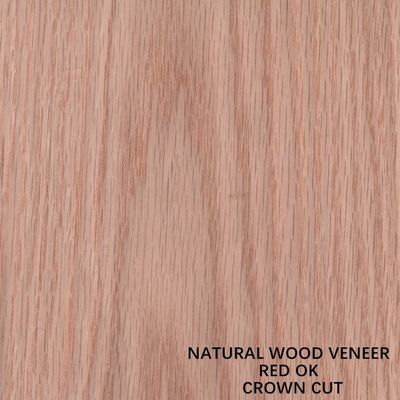 Crown Cut Grain Aaa Grade 0.5mm Red Oak Wood Veneer Untuk Furnitur Muka Dan Pintu