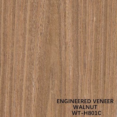 Direkonstitusi Walnut Wood Veneer Flat Cut Crown Grain Untuk Pintu Dan Jendela Ketebalan 0,15-0,55mm