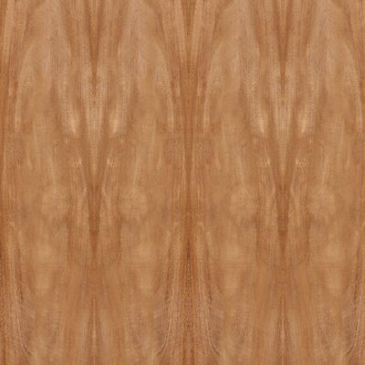 Natural Africa Mahogany Wood Veneer Crown Butir Standar Ukuran 2440 * 1220mm Untuk Kabinet Pintu FSC