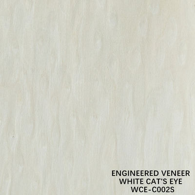 Lembar Kayu Komposit Rekonstitusi Veneer Burl And Root Mata Kucing Putih 002S 0.15mm