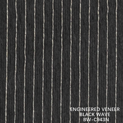 2500-3100mm Wood Veneer Hitam Ripple 943N Hitam Dan Putih Untuk Penutup Dinding