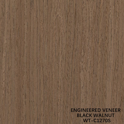 Rekonstitusi American Walnut Wood Veneer 0.15-0.60mm Disesuaikan Layanan Quarter Cut Fine Line Untuk Dekorasi