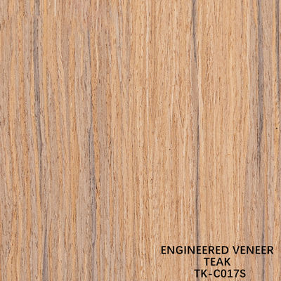 Veneer Kayu Rekon dari Irisan Kayu Jati dengan Teknik Potong Lurus untuk Permukaan Pintu Ukuran Memanjang 2850mm TK-017S/236S/536S/829S/982S/5410S
