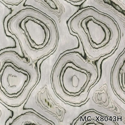 High-End Custom MC-X8043H Engineered Wood Veneer Of Muscovite Ring Grain Untuk Panel Dinding