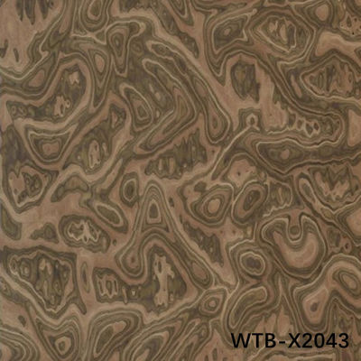 Rekonstitusi Black Walnut Burl Wood Veneer WTB-X2043 0.15-0.55mm Untuk Papan Dekorasi Indoor